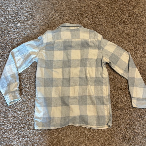 Boy’s GAP Flannel Shirt in Winter White and Gray Size L - Picture 4 of 4